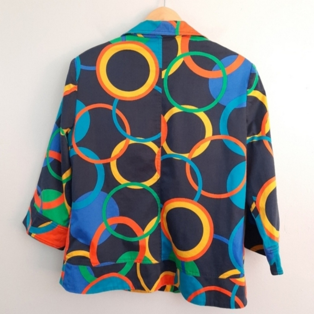 Multiples Multicolor Circle Open Front Jacket - image 2